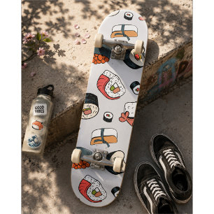 Kawaii Sushi Rolls Muster Slip-On Sneaker Skateboard