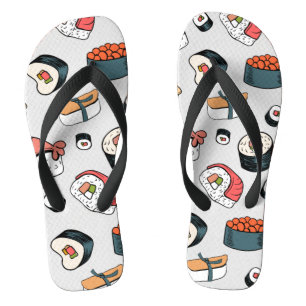 Kawaii Sushi Rolls Muster Slip-On Sneakers Flip Flops