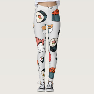 Kawaii Sushi Rolls Muster Slip-On Sneakers Leggings