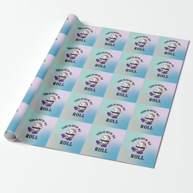 Kawaii Sushi Skateboarding Geschenkpapier (Ungerollt)