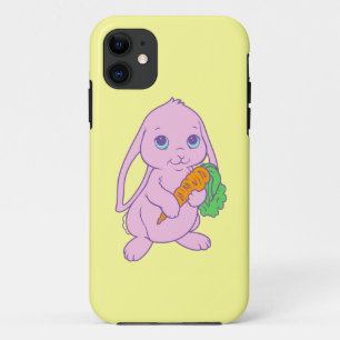 Kawaii Süße Cartoon-Häschen-Kaninchen-Karotte iPhone 11 Hülle