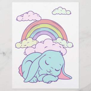 Kawaii Süße Cartoon-Häschen Kaninchen Regenbogen