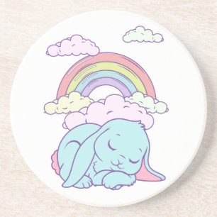 Kawaii Süße Cartoon-Häschen Kaninchen Regenbogen Sandstein Untersetzer