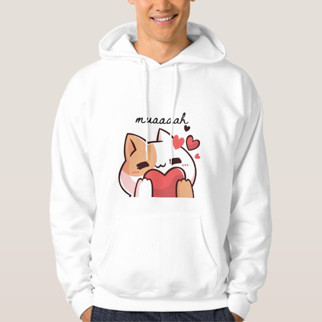 Kawaii Süsse Cat Hoodie (Vorderseite)