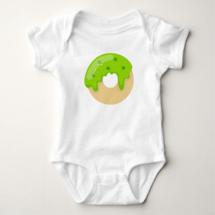 Kawaii Süße Donut Grüne Kleeblatt-Frosting St. Pad Baby Strampler