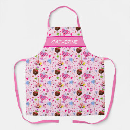 Kawaii süße Herzen und Schokolade Schürze