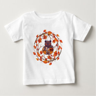 Kawaii süße japanische Katze Herbst Halloween Baby T-shirt