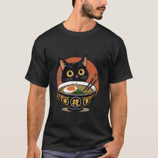 Kawaii Süße Katze Ramen Nudeln Japanische Anime So T-Shirt