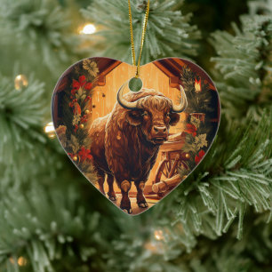 Kawaii Süße Tier Wildlife Bison Pet Lover Geschenk Keramik Ornament