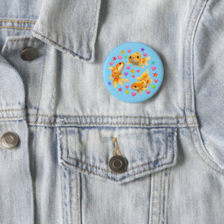 kawaii süße y2k Regenbogen-Goldfisch Button