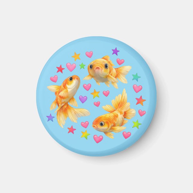 kawaii süße y2k Regenbogen-Goldfisch  Magnet (Vorne)