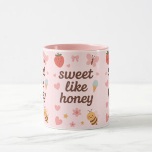 Kawaii Süßes Mädchen Rosa Biene Ästhetik – Süßes D Tasse