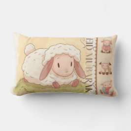 Kawaii Süßes Schaf "Eid Mubarak" Wurfkissen Lendenkissen