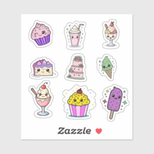 Kawaii Süßigkeiten-Stickerbogen Aufkleber