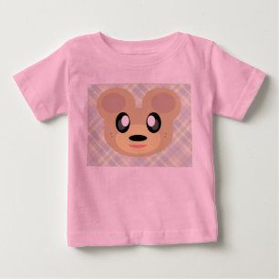Kawaii Sweet Bear Honey Kariert Cudly Niedlich Baby T-shirt
