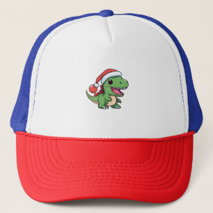 Kawaii T-Rex-Dinosaur mit Weihnachtsmütze Truckerkappe