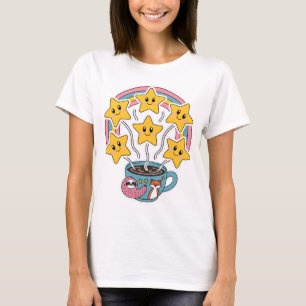 Kawaii T - Shirt - Niedlicher Regenbogencup mit St