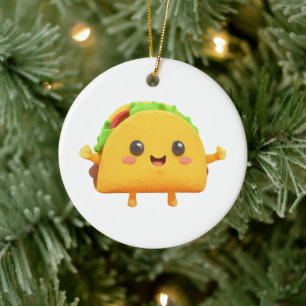 Kawaii Taco Keramik Ornament