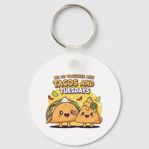 Kawaii Taco & Nacho   Wir passen zusammen wie Taco Schlüsselanhänger
