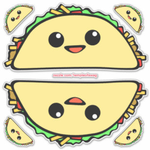 Kawaii Tacos Aufkleber