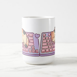 Kawaii-Tastatur-Gamer-Katze-Tasse Kaffeetasse