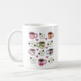 Kawaii tea cup and flowers  kaffeetasse