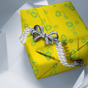 Kawaii Teal-Löwen & Sonnenschein – Süßes Muster Geschenkpapier Set
