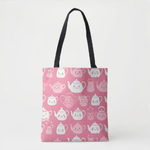 Kawaii Teapot Tote Bag - Niedlich, rosa, ästhetisc