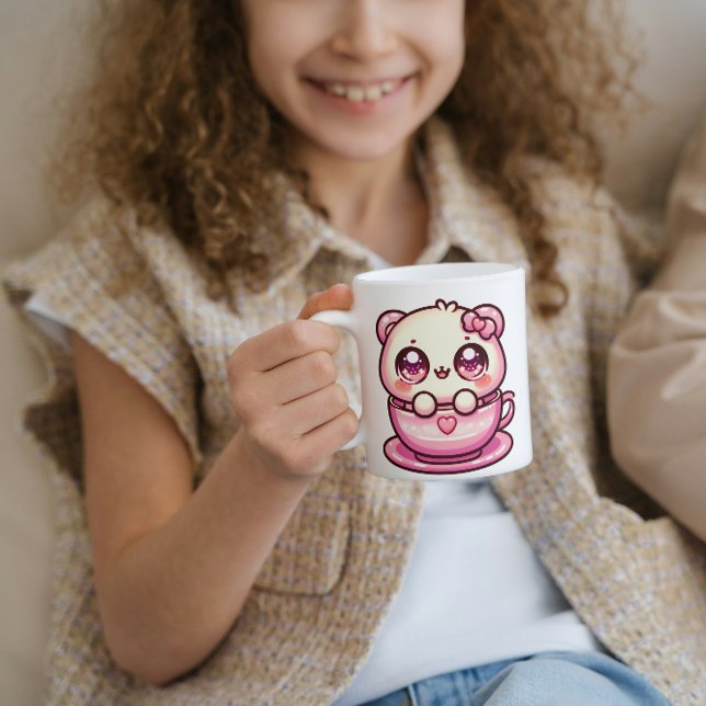 Kawaii Teddy Bear im Cup Kaffeetasse (Von Creator hochgeladen)