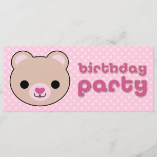 Kawaii Teddy Bear Niedliche Geburtstag Party Einla Einladung
