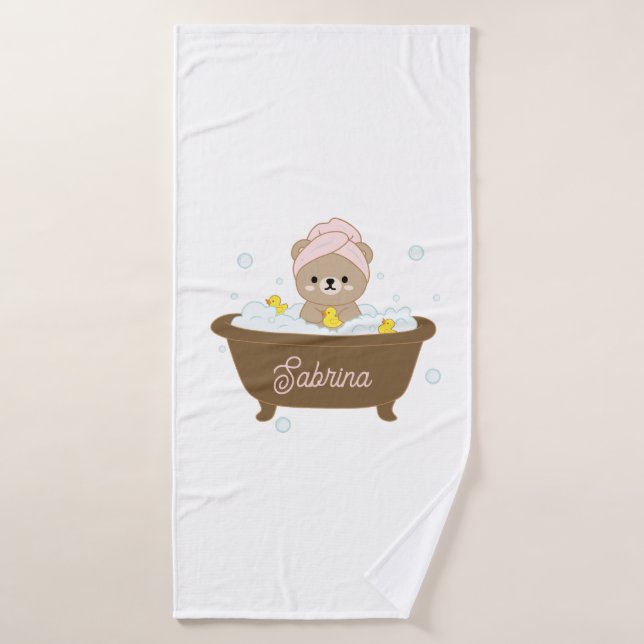 Kawaii-Teddybär-Handtuch Badehandtuch (Badehandtuch)