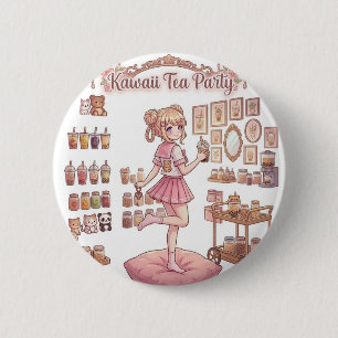 Kawaii-Teeparty-Anime-Girl-Rosa-Birthday-Button Button