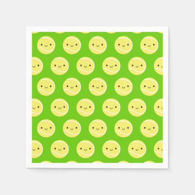Kawaii Tennis Balls Serviette (Vorderseite)
