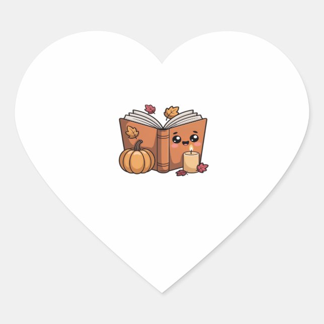 kawaii thanksgiving book Classic T-Shirt Herz-Aufkleber (Vorderseite)