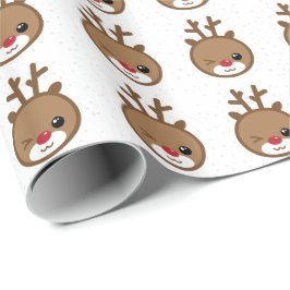 Kawaii the Red Nose Rentier Weihnachtsgeschenke Wr Geschenkpapier
