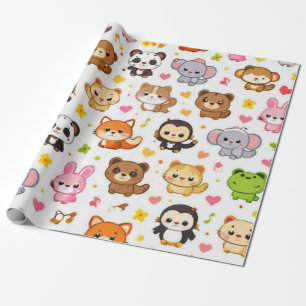 Kawaii-Tier Geschenkpapier