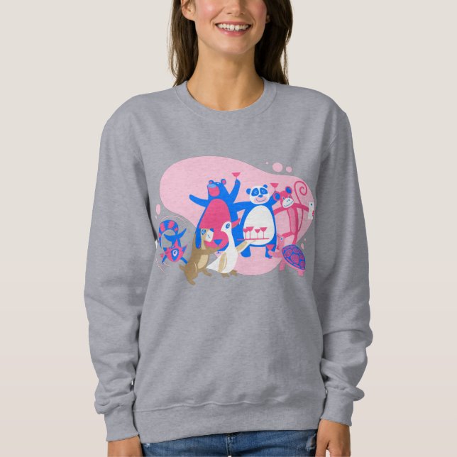 Kawaii-Tier-Party selfie lustig Sweatshirt (Vorderseite)