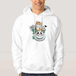 Kawaii-Tiger, Amabie-Yokai und Panda-Kuchen Hoodie