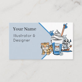 Kawaii Tiger, Bluer Milchshake & Bootsgeist Visitenkarte
