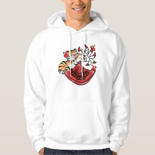 Kawaii Tiger und Kitsune Neunschwänziger Fuchs Hoodie