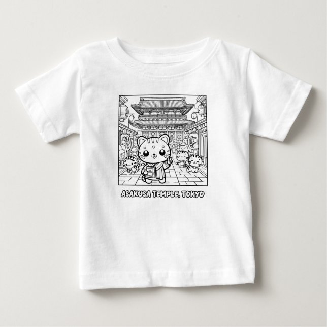Kawaii Tigers im Asakusa-Tempel, Tokio Baby T-shirt (Vorderseite)