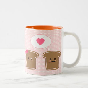 Kawaii Toast-Liebe Zweifarbige Tasse