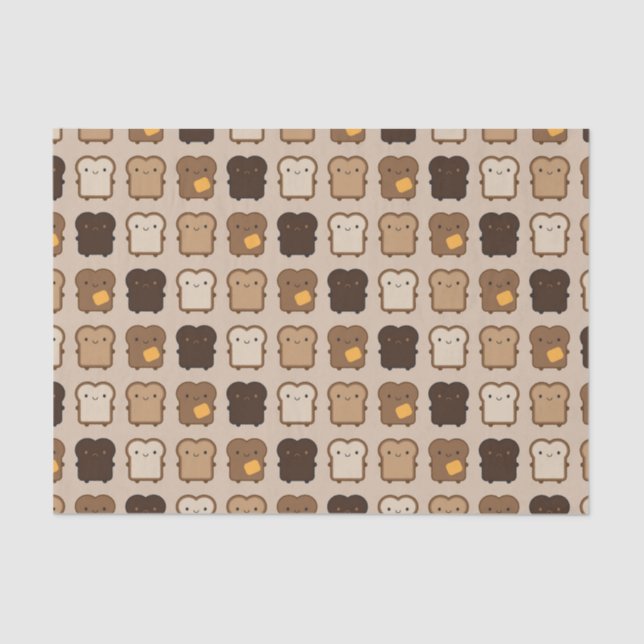 Kawaii Toast Seidenpapier (Vorderseite)