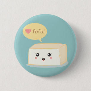Kawaii Tofu, der Leute zum Liebetofu fragt Button