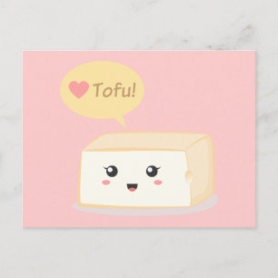 Kawaii Tofu frage Menschen zur Liebe tofu Postkarte