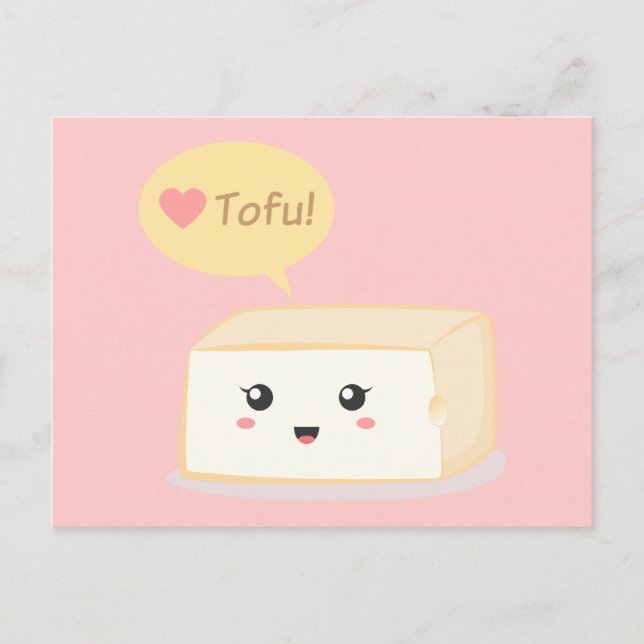 Kawaii Tofu frage Menschen zur Liebe tofu Postkarte (Vorderseite)
