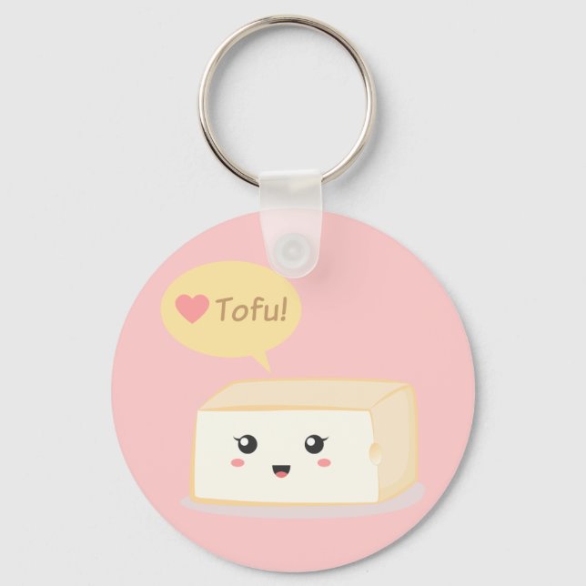 Kawaii Tofu frage Menschen zur Liebe tofu Schlüsselanhänger (Vorderseite)
