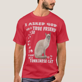 Kawaii Tonk Kitten mit Spruch Mom Dad Print, Süße T-Shirt