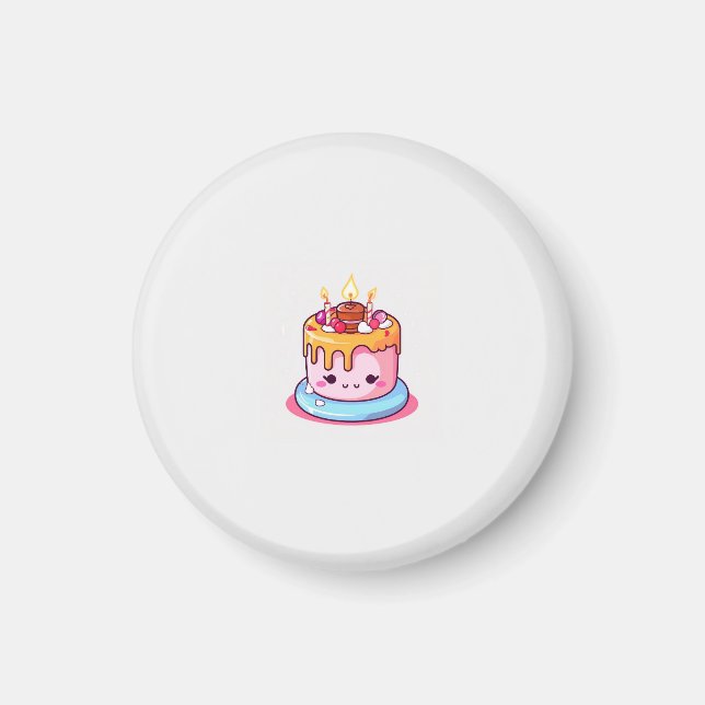 Kawaii-Tortenmagnet, süße runde  Magnet (Vorne)