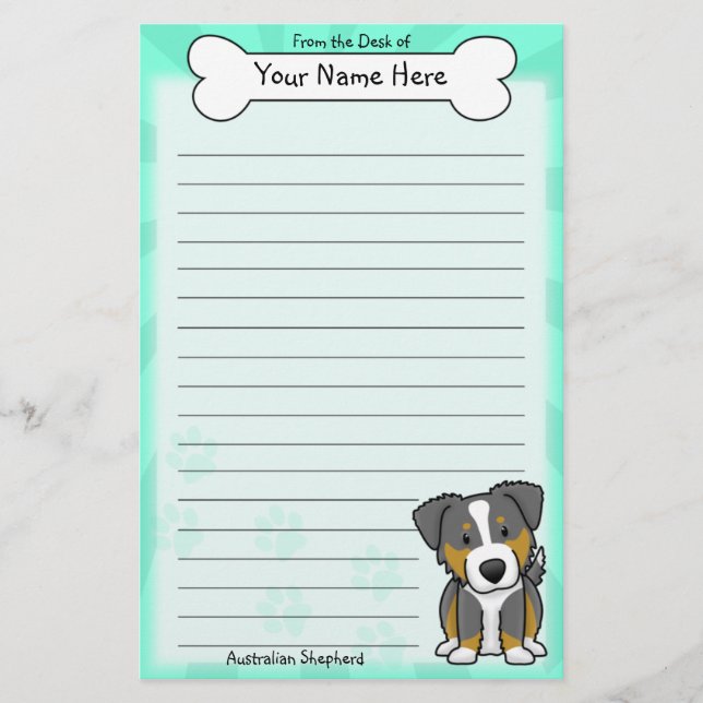 Kawaii Tri Farbaustralisches Schäfer-Briefpapier Briefpapier (Vorderseite)